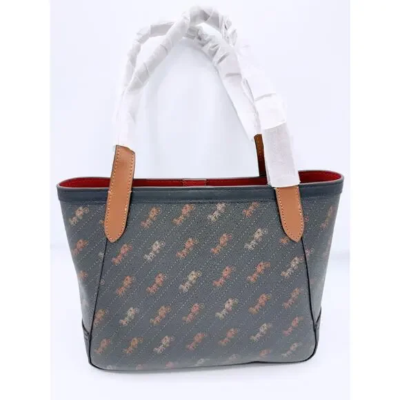 Coach Diagonal Print Horse and Carriage Tote 27 - Picture 6 of 9
